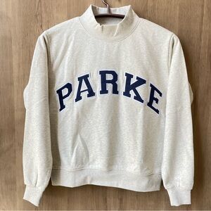 PARKE Gray Sweatshirt with Navy Lettering